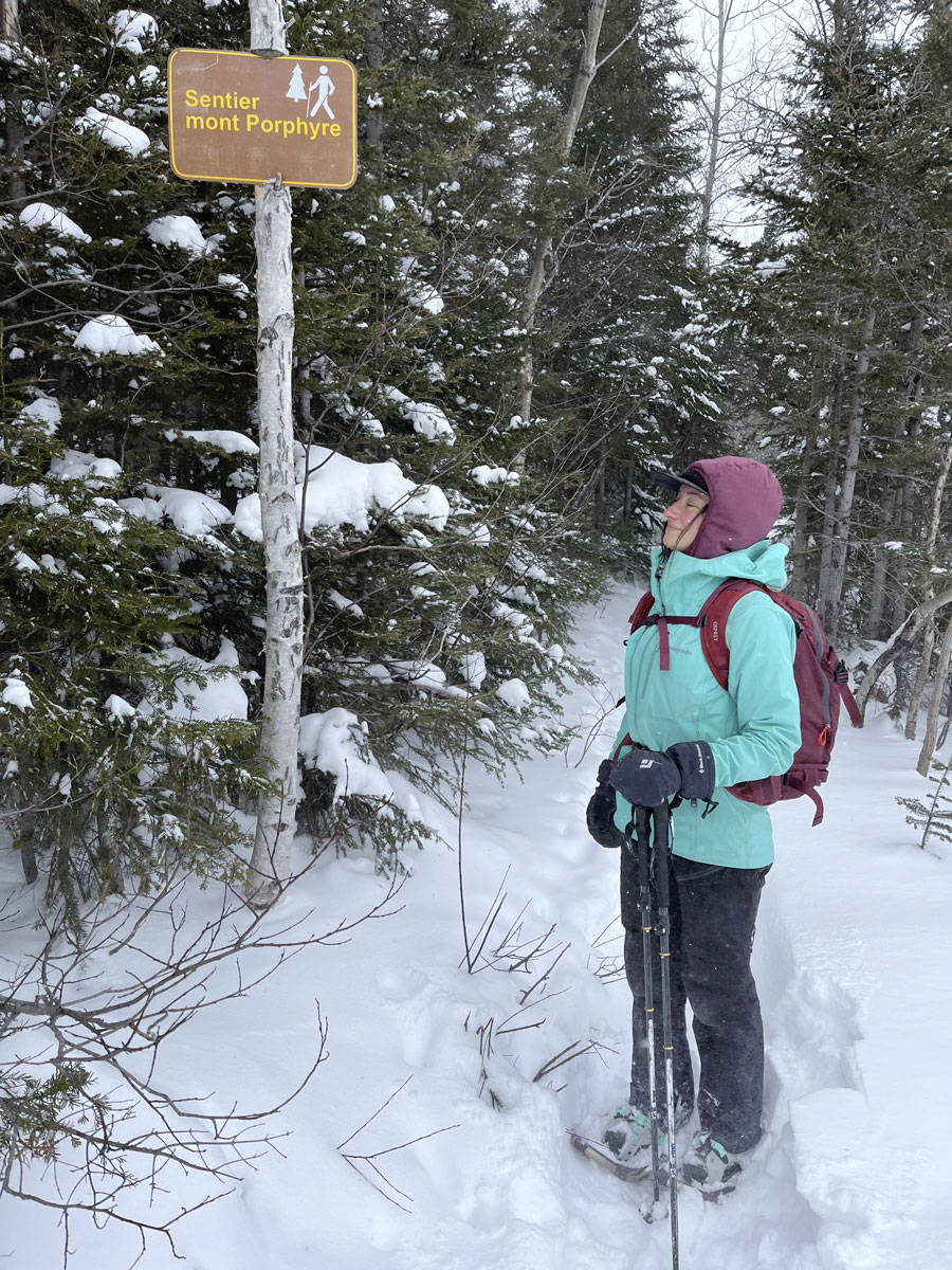 raquette sentier mont porphyre gaspesie